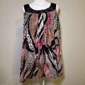 Y2K Brown Cheetah Print Sheer Blouse